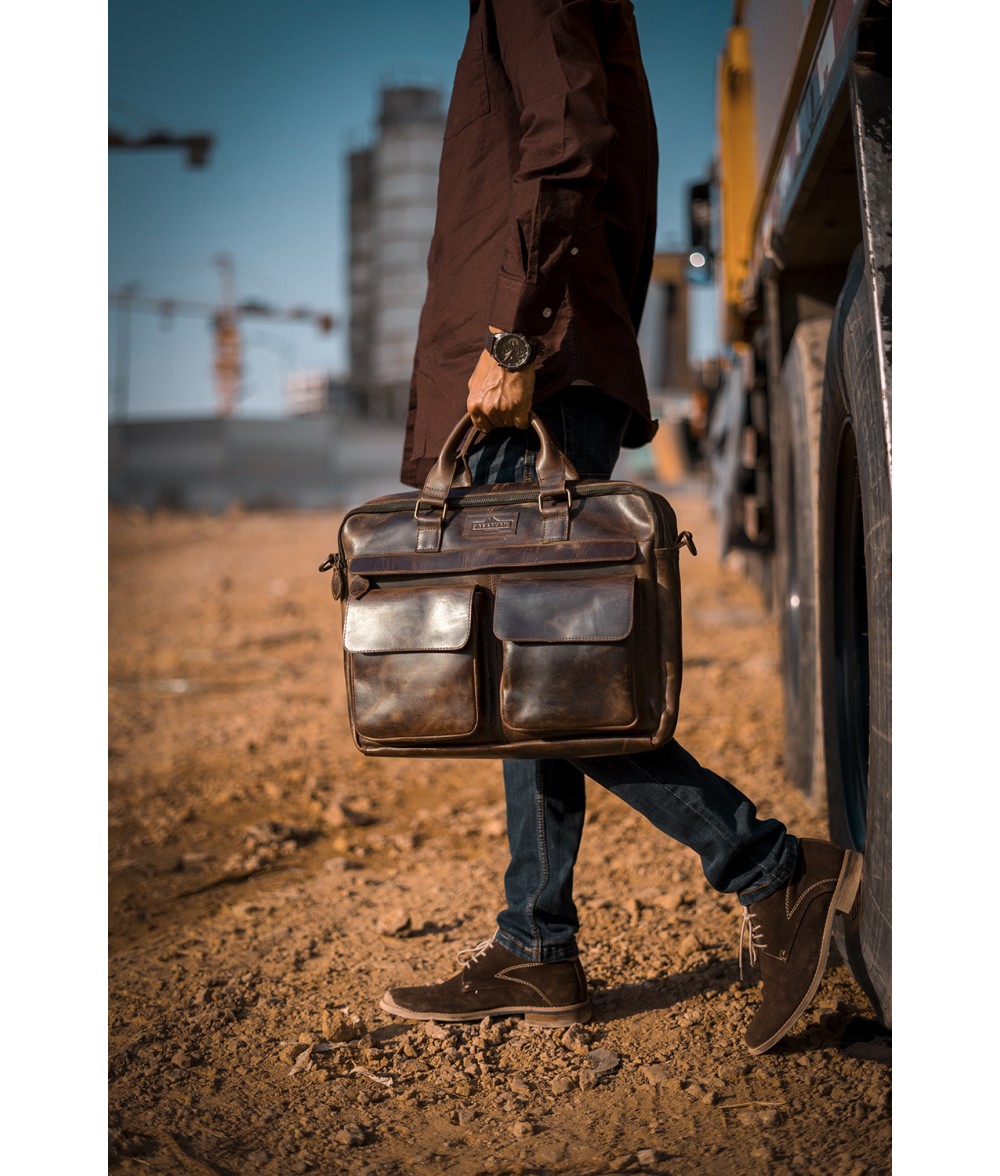 Franklin Leather Pilot Flight Bag Alaskan Leather Company